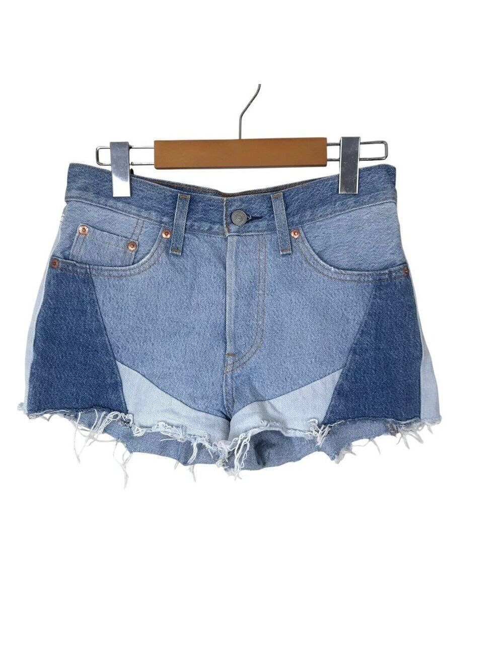Levi's 501 Cut Off Patch Work Shorts Size 25
